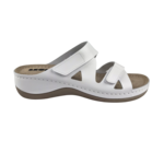 Leon Footwear Laura sandals white - double strap - material: Leather & Polyurethane