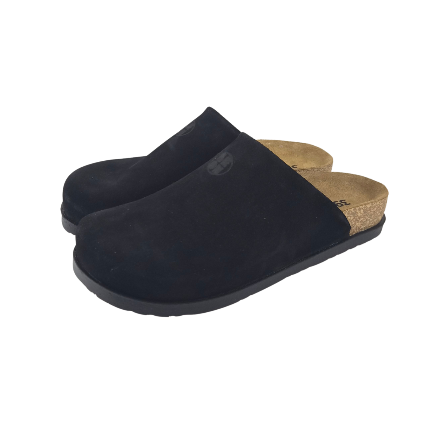 Leon Footwear Leon Clogs - suede leather upper - comfortable soft footbed - black
