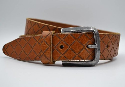 Scotts Bluf Cognac echt lederen kinder riem Scotts Bluf Cognac echt lederen kinder riem