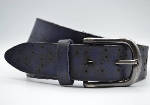 Scotts Bluf Stoere blauwe echt lederen riem Scotts Bluf Stoere blauwe echt lederen riem