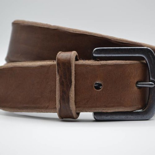 bruine italiaans lederen casual riem 