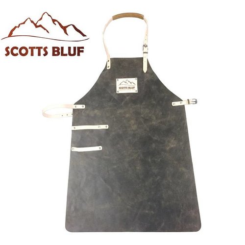 BBQ Schort Scottsbluf zwart/tan used look 