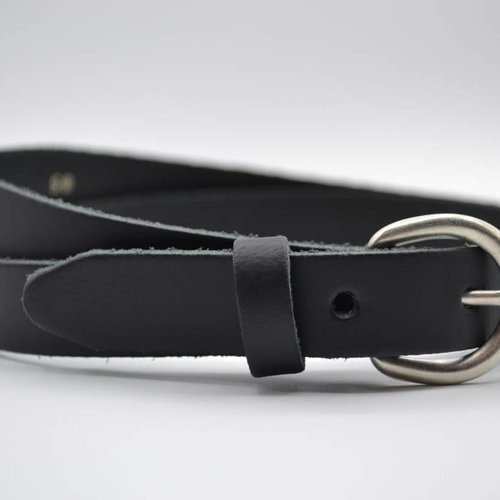 Zwarte echt lederen dames riem 