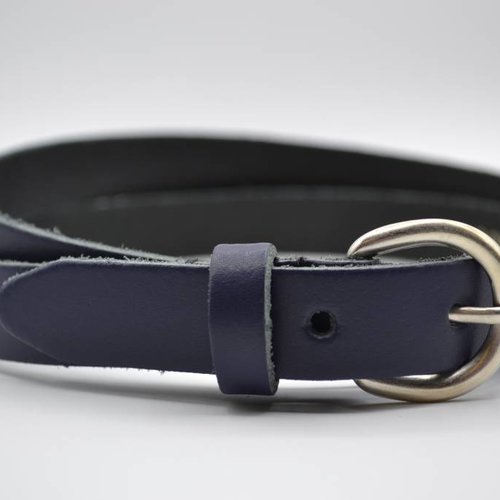 Blauwe echt lederen dames riem 