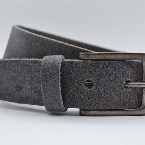 Grijze italiaans volnerf lederen casual riem 
