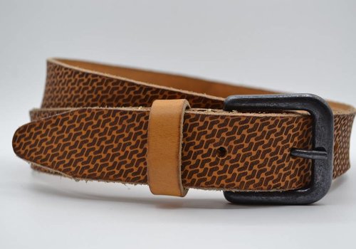 Bullock golf gelaserde cognac echt lederen riem Bullock golf gelaserde cognac echt lederen riem