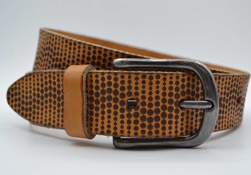 Bullock Galaxy gelaserde cognac echt lederen riem Bullock Galaxy gelaserde cognac echt lederen riem