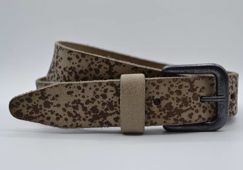 Bullock gelaserde taupe echt lederen riem Bullock gelaserde taupe echt lederen riem