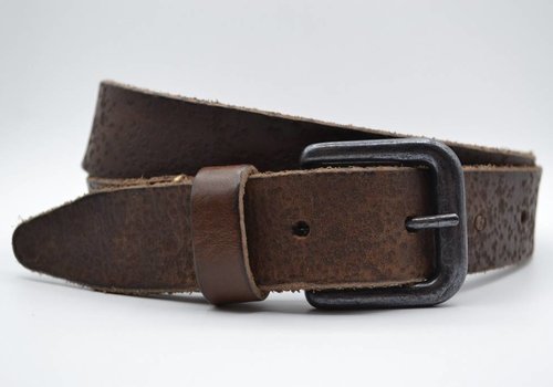 Bullock gelaserde bruine echt lederen riem Bullock gelaserde bruine echt lederen riem