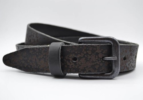 Bullock gelaserde zwart echt lederen riem Bullock gelaserde zwart echt lederen riem