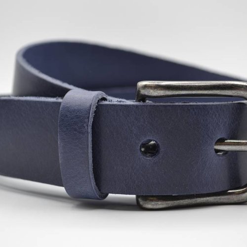 blauwe italiaans volnerf lederen casual riem 