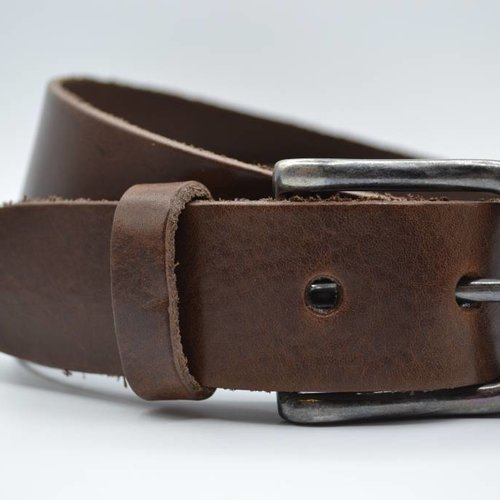 Bruine italiaans volnerf lederen casual riem 