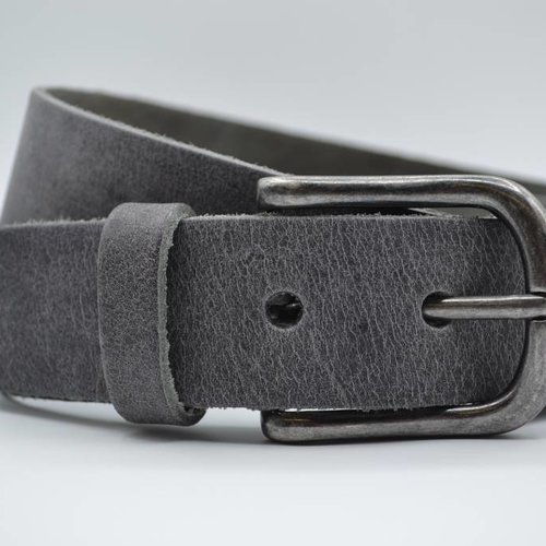 grijze italiaans volnerf lederen casual riem 