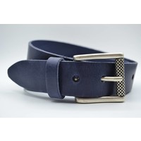 40mm brede riem van italiaans leder met nikkelvrije oud-zilveren rolgesp