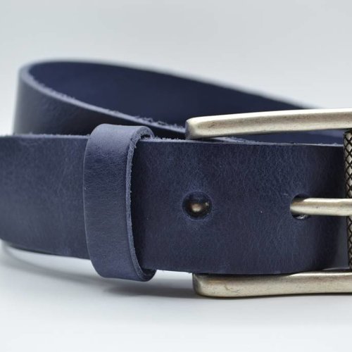 blauwe italiaans volnerf lederen casual riem 