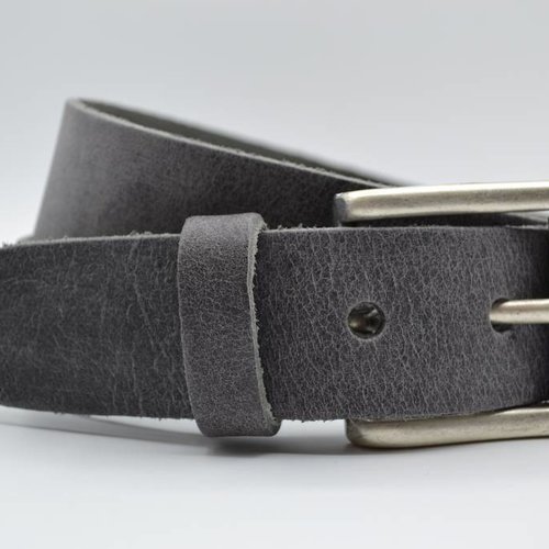 grijze italiaans volnerf lederen casual riem 