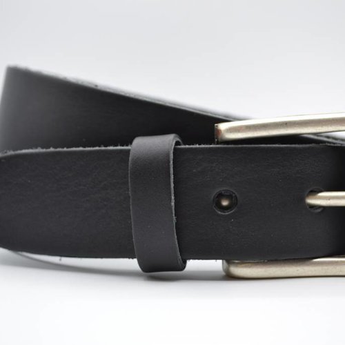 zwarte italiaans volnerf lederen casual riem 