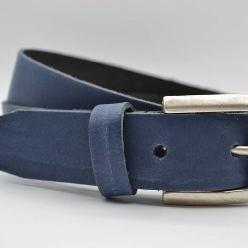 split lederen  blauwe dames/heren riem 