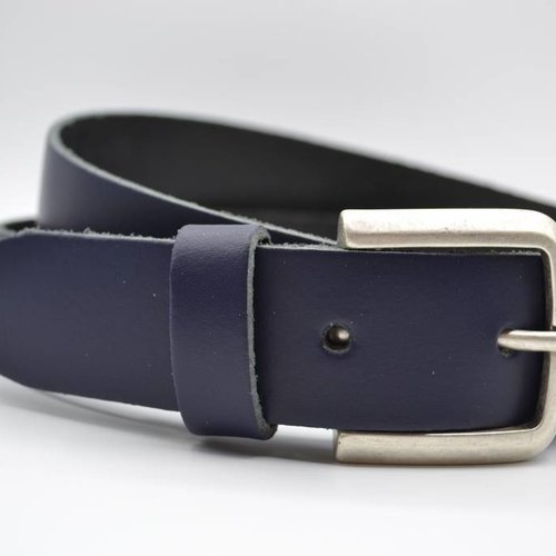 split lederen donker blauwe kinder riem 