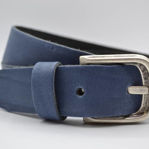 split lederen blauwe kinder riem 