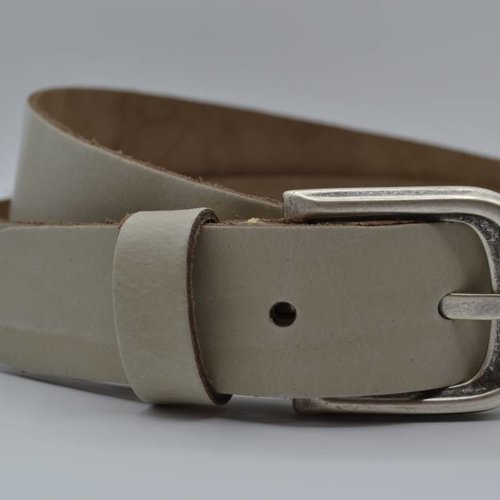 split lederen 35 mm ecru casual riem 