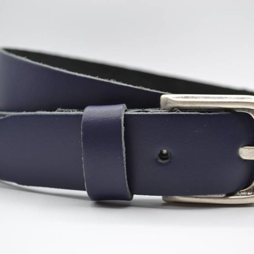 split lederen 35 mm donker blauwe casual riem 