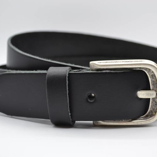 split lederen 35 mm zwarte casual riem 
