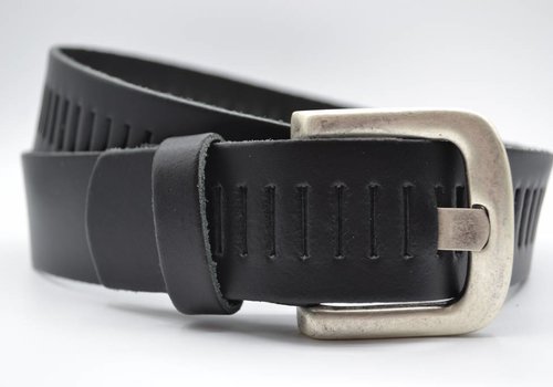 Scotts Bluf split lederen 40mm zwarte casual perforatie riem Scotts Bluf split lederen 40mm zwarte casual perforatie riem