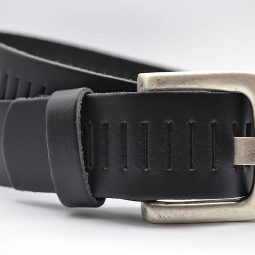 split lederen 40mm zwarte casual perforatie riem 
