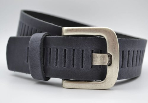 Scotts Bluf split lederen 40mm antracite casual perforatie riem Scotts Bluf split lederen 40mm antracite casual perforatie riem