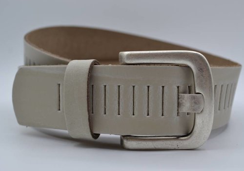 Scotts Bluf split lederen 40mm ecru casual perforatie riem Scotts Bluf split lederen 40mm ecru casual perforatie riem