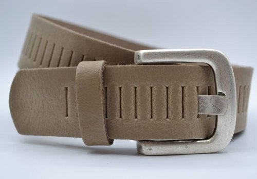 Scotts Bluf split lederen 40mm taupe casual perforatie riem Scotts Bluf split lederen 40mm taupe casual perforatie riem