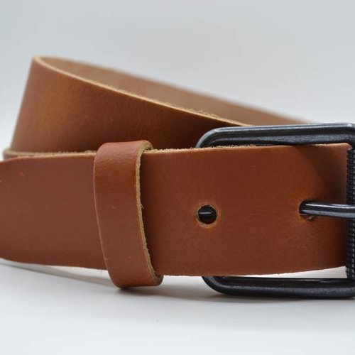 split lederen 40mm cognac casual riem 