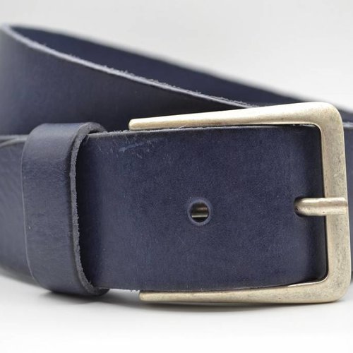 mooie blauwe vintage volnerf jeansriem 