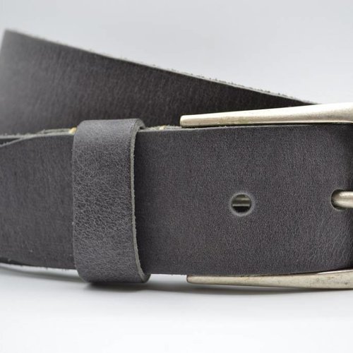 mooie grijze vintage volnerf jeansriem 