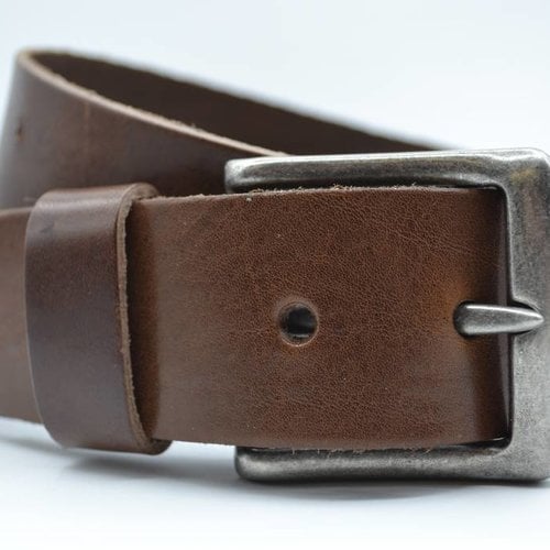 mooie strakke bruine volnerf jeansriem 