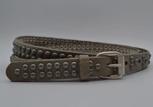 Rock 'n Rich taupe 20mm brede riem met bolstuds Rock 'n Rich taupe 20mm brede riem met bolstuds