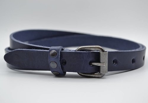 Rock 'n Rich blauwe 20mm brede riem met studs op de lus Rock 'n Rich blauwe 20mm brede riem met studs op de lus