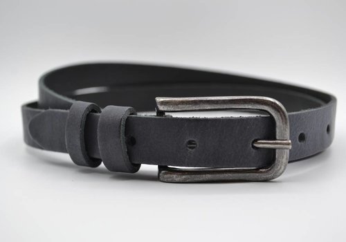 Rock 'n Rich antracite 20mm brede riem met dubbele lus Rock 'n Rich antracite 20mm brede riem met dubbele lus
