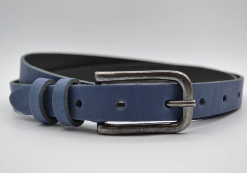 Rock 'n Rich blauwe 20mm brede riem met dubbele lus Rock 'n Rich blauwe 20mm brede riem met dubbele lus