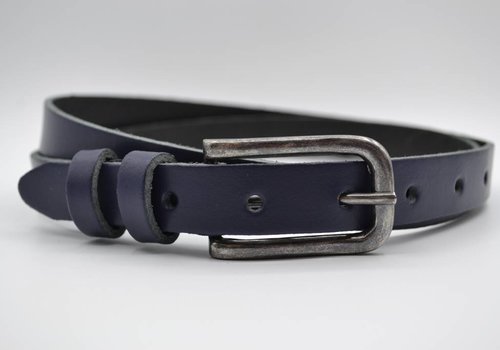 Rock 'n Rich donker blauwe 20mm brede riem met dubbele lus Rock 'n Rich donker blauwe 20mm brede riem met dubbele lus