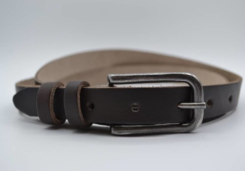 Rock 'n Rich bruine 20mm brede riem met dubbele lus Rock 'n Rich bruine 20mm brede riem met dubbele lus