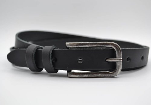 Rock 'n Rich zwarte 20mm brede riem met dubbele lus Rock 'n Rich zwarte 20mm brede riem met dubbele lus