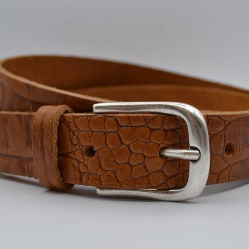 3cm cognac italiaans volnerf lederen casual riem 