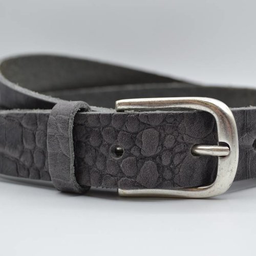 3cm grijze italiaans volnerf lederen casual riem 