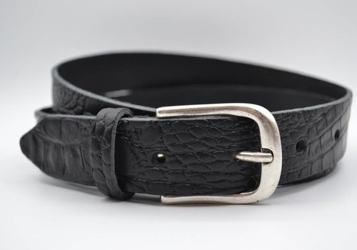 Scotts Bluf 3cm zwarte italiaans volnerf lederen casual riem Scotts Bluf 3cm zwarte italiaans volnerf lederen casual riem