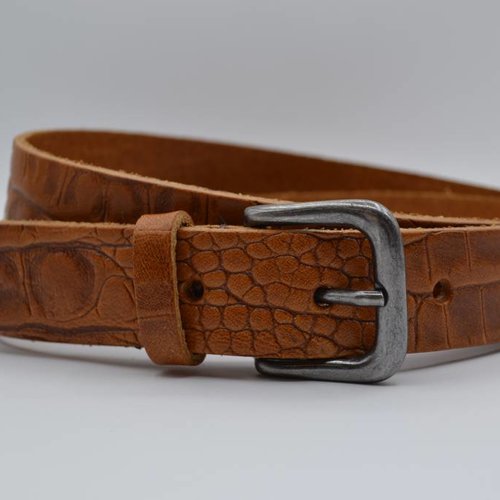 3cm cognac italiaans volnerf lederen casual riem 