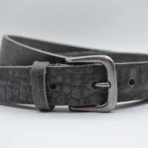 3cm grijze italiaans volnerf lederen casual riem 