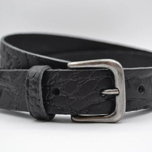 3cm zwarte italiaans volnerf lederen casual riem 