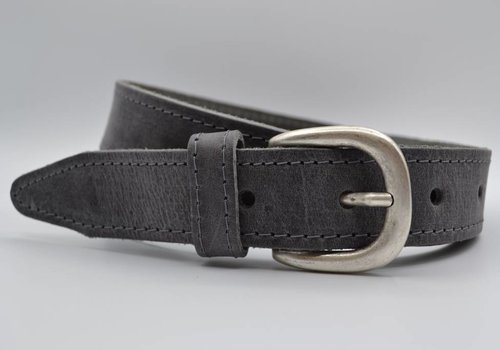 Scotts Bluf 35mm grijs gestikte italiaans volnerf lederen riem Scotts Bluf 35mm grijs gestikte italiaans volnerf lederen riem